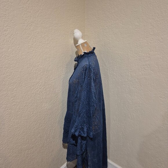 NWOT Zadie B's Aleah Lace Top in French Blue - Picture 3 of 5